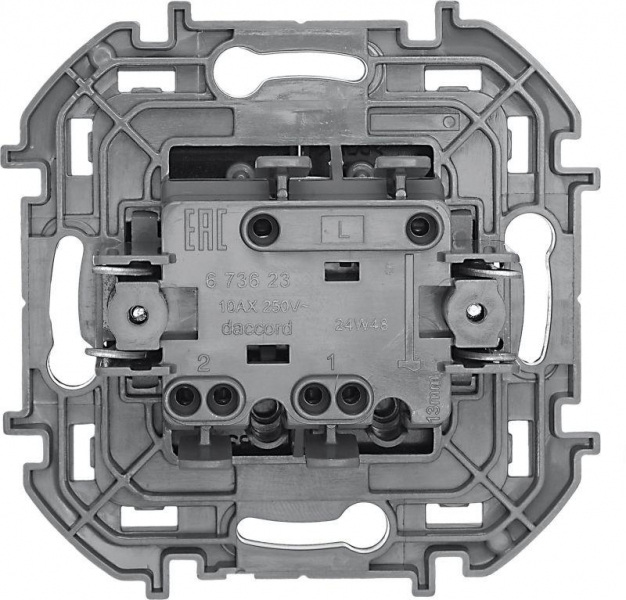 Выключатель 2-кл. Inspiria 10А IP20 250В 10AX механизм антрацит IEK 673623 ТехноИмпульс