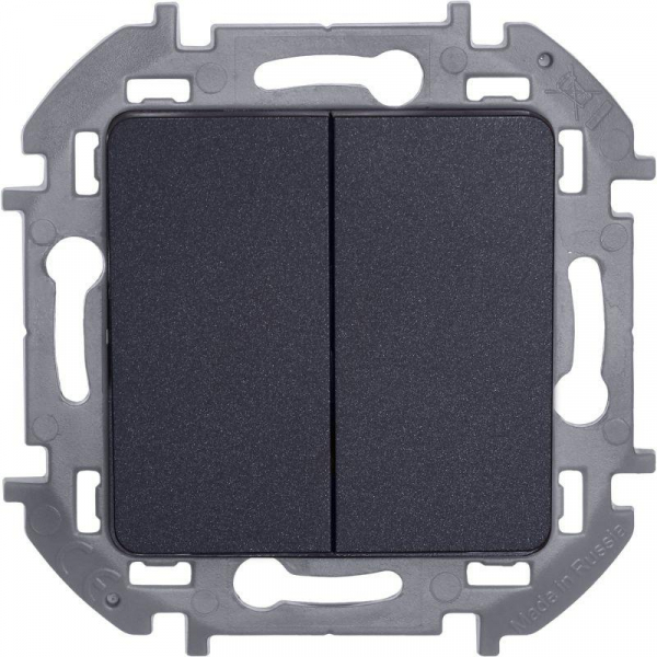 Выключатель 2-кл. Inspiria 10А IP20 250В 10AX механизм антрацит IEK 673623 ТехноИмпульс