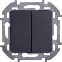 Выключатель 2-кл. Inspiria 10А IP20 250В 10AX механизм антрацит IEK 673623 ТехноИмпульс