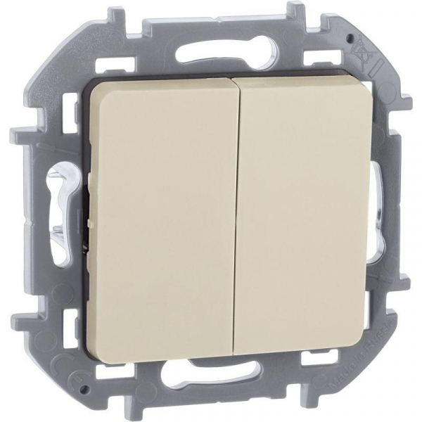 Выключатель 2-кл. Inspiria 10А IP20 250В 10AX механизм сл. кость IEK 673621 ТехноИмпульс