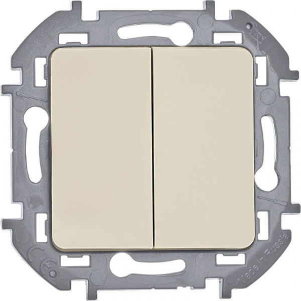 Выключатель 2-кл. Inspiria 10А IP20 250В 10AX механизм сл. кость IEK 673621 ТехноИмпульс