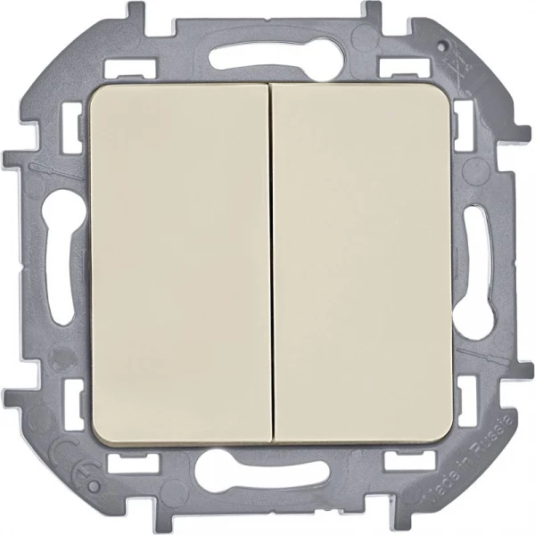 Выключатель 2-кл. Inspiria 10А IP20 250В 10AX механизм сл. кость IEK 673621 ТехноИмпульс