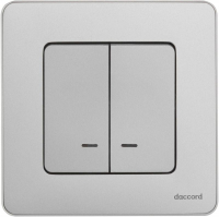 Выключатель 2-кл. Inspiria 10А IP20 250В 10AX с подсветкой/индикацией механизм алюм. IEK 673632 ТехноИмпульс