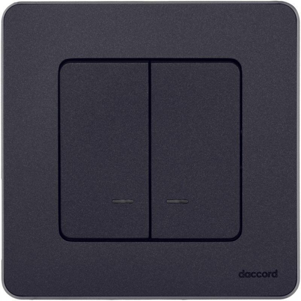 Выключатель 2-кл. Inspiria 10А IP20 250В 10AX с подсветкой/индикацией механизм антрацит IEK 673633 ТехноИмпульс