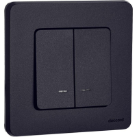 Выключатель 2-кл. Inspiria 10А IP20 250В 10AX с подсветкой/индикацией механизм антрацит IEK 673633 ТехноИмпульс