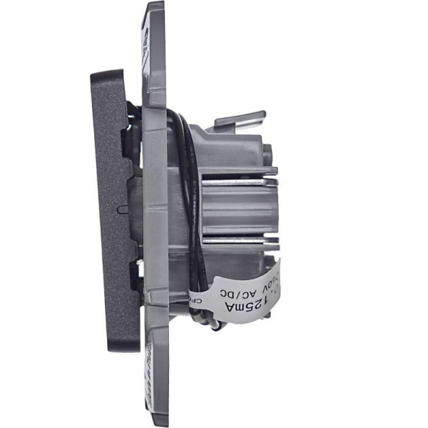 Выключатель 2-кл. Inspiria 10А IP20 250В 10AX с подсветкой/индикацией механизм антрацит IEK 673633 ТехноИмпульс