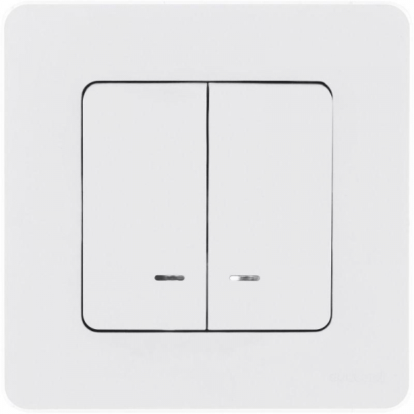 Выключатель 2-кл. Inspiria 10А IP20 250В 10AX с подсветкой/индикацией механизм бел. IEK 673630 ТехноИмпульс