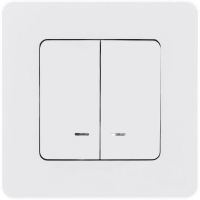 Выключатель 2-кл. Inspiria 10А IP20 250В 10AX с подсветкой/индикацией механизм бел. IEK 673630 ТехноИмпульс