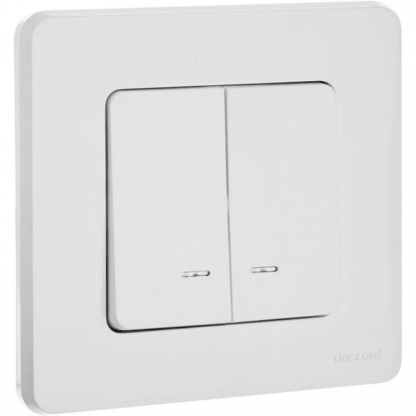 Выключатель 2-кл. Inspiria 10А IP20 250В 10AX с подсветкой/индикацией механизм бел. IEK 673630 ТехноИмпульс