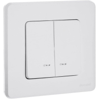 Выключатель 2-кл. Inspiria 10А IP20 250В 10AX с подсветкой/индикацией механизм бел. IEK 673630 ТехноИмпульс