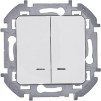 Выключатель 2-кл. Inspiria 10А IP20 250В 10AX с подсветкой/индикацией механизм бел. IEK 673630 ТехноИмпульс