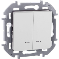 Выключатель 2-кл. Inspiria 10А IP20 250В 10AX с подсветкой/индикацией механизм бел. IEK 673630 ТехноИмпульс