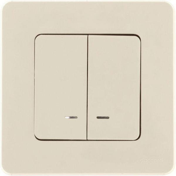 Выключатель 2-кл. Inspiria 10А IP20 250В 10AX с подсветкой/индикацией механизм сл. кость IEK 673631 ТехноИмпульс