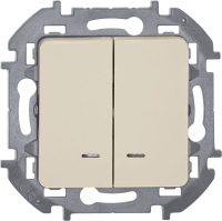 Выключатель 2-кл. Inspiria 10А IP20 250В 10AX с подсветкой/индикацией механизм сл. кость IEK 673631 ТехноИмпульс