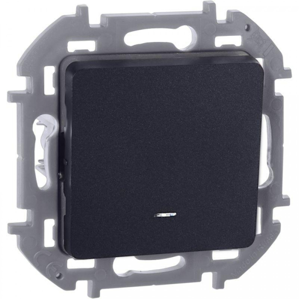 Выключатель 1-кл. Inspiria 10А IP20 250В 10AX с подсветкой/индикацией механизм антрацит IEK 673613 ТехноИмпульс