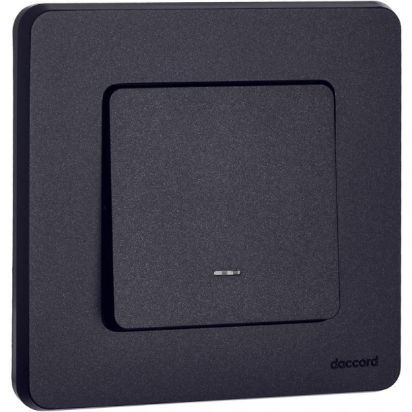 Выключатель 1-кл. Inspiria 10А IP20 250В 10AX с подсветкой/индикацией механизм антрацит IEK 673613 ТехноИмпульс