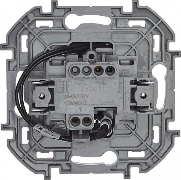 Выключатель 1-кл. Inspiria 10А IP20 250В 10AX с подсветкой/индикацией механизм антрацит IEK 673613 ТехноИмпульс