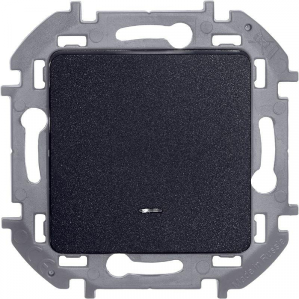 Выключатель 1-кл. Inspiria 10А IP20 250В 10AX с подсветкой/индикацией механизм антрацит IEK 673613 ТехноИмпульс