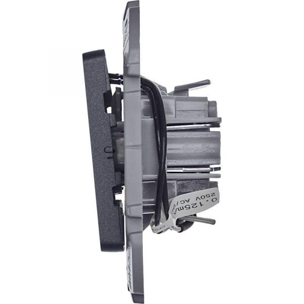 Выключатель 1-кл. Inspiria 10А IP20 250В 10AX с подсветкой/индикацией механизм антрацит IEK 673613 ТехноИмпульс