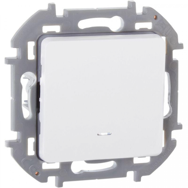 Выключатель 1-кл. Inspiria 10А IP20 250В 10AX с подсветкой/индикацией механизм бел. IEK 673610 ТехноИмпульс