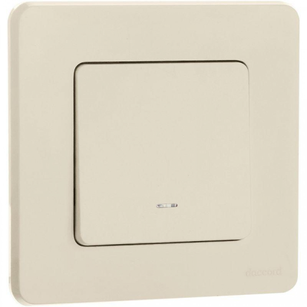 Выключатель 1-кл. Inspiria 10А IP20 250В 10AX с подсветкой/индикацией механизм сл. кость IEK 673611 ТехноИмпульс