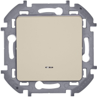 Выключатель 1-кл. Inspiria 10А IP20 250В 10AX с подсветкой/индикацией механизм сл. кость IEK 673611 ТехноИмпульс