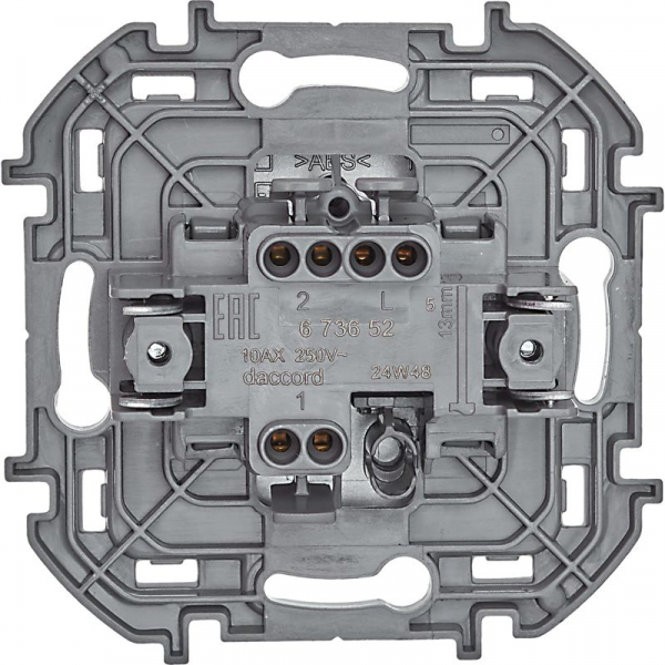 Переключатель 1-кл. Inspiria 10А IP20 250В 10AX механизм алюм. IEK 673652 ТехноИмпульс