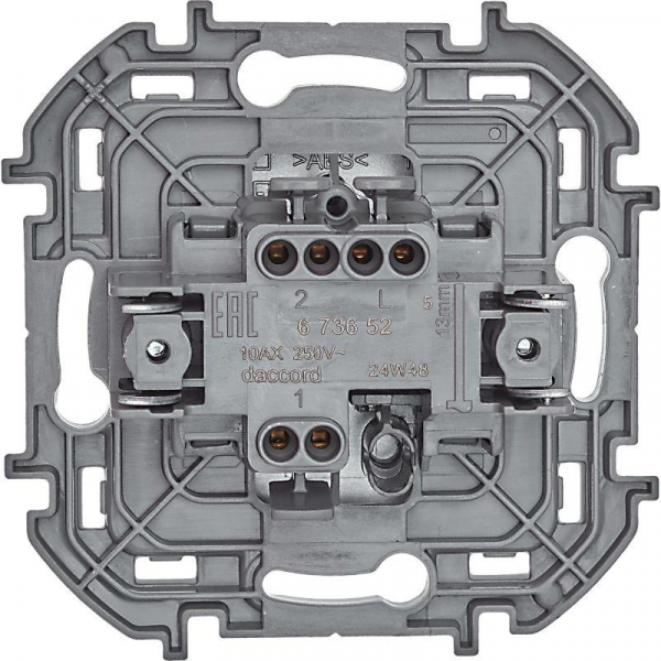 Переключатель 1-кл. Inspiria 10А IP20 250В 10AX механизм алюм. IEK 673652 ТехноИмпульс