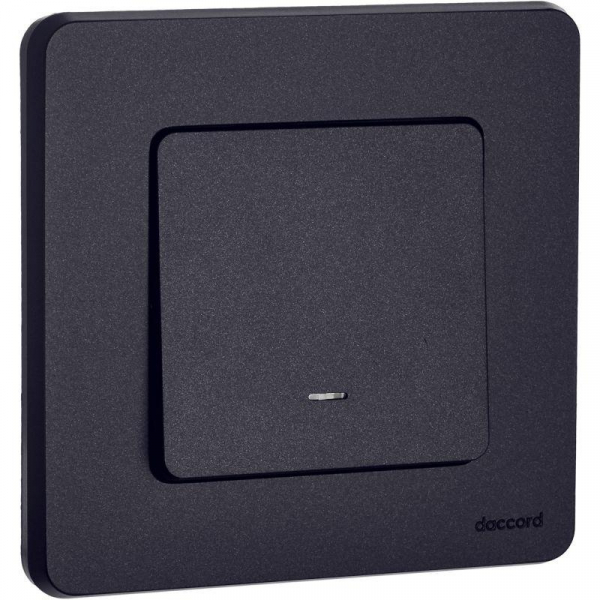 Переключатель 1-кл. Inspiria 10А IP20 250В 10AX с подсветкой/индикацией механизм антрацит IEK 673663 ТехноИмпульс