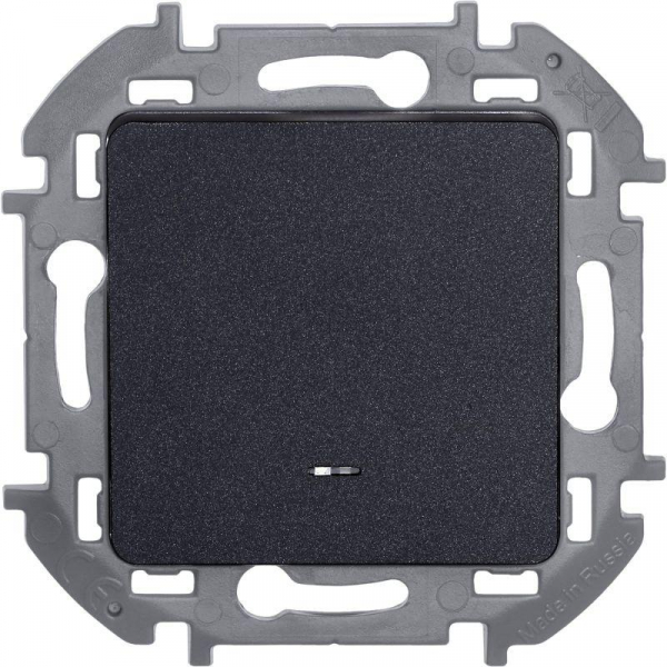 Переключатель 1-кл. Inspiria 10А IP20 250В 10AX с подсветкой/индикацией механизм антрацит IEK 673663 ТехноИмпульс