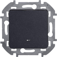 Переключатель 1-кл. Inspiria 10А IP20 250В 10AX с подсветкой/индикацией механизм антрацит IEK 673663 ТехноИмпульс