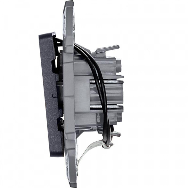 Переключатель 1-кл. Inspiria 10А IP20 250В 10AX с подсветкой/индикацией механизм антрацит IEK 673663 ТехноИмпульс