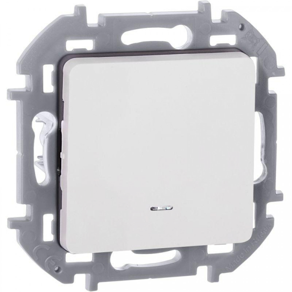 Переключатель 1-кл. Inspiria 10А IP20 250В 10AX с подсветкой/индикацией механизм бел. IEK 673660 ТехноИмпульс