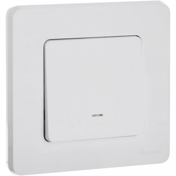 Переключатель 1-кл. Inspiria 10А IP20 250В 10AX с подсветкой/индикацией механизм бел. IEK 673660 ТехноИмпульс