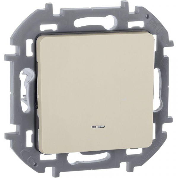 Переключатель 1-кл. Inspiria 10А IP20 250В 10AX с подсветкой/индикацией механизм сл. кость IEK 673661 ТехноИмпульс