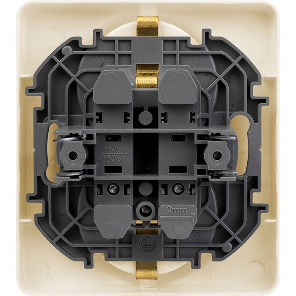 Розетка Inspiria 16А 250В 2х2P+E немецк. стандарт сл. кость Leg 673751 ТехноИмпульс
