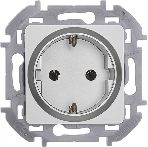 Розетка 1-м СП Inspiria 16А IP20 250В 2P+E немецк. стандарт механизм алюм. IEK 673722 ТехноИмпульс
