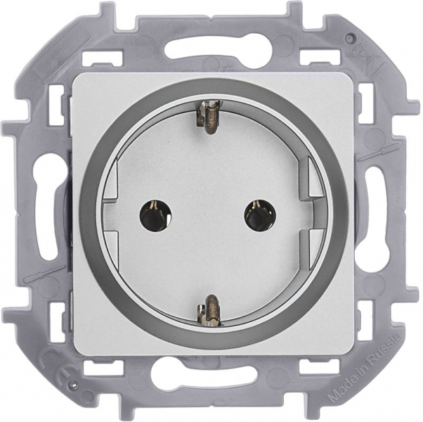 Розетка 1-м СП Inspiria 16А IP20 250В 2P+E немецк. стандарт механизм алюм. IEK 673722 ТехноИмпульс