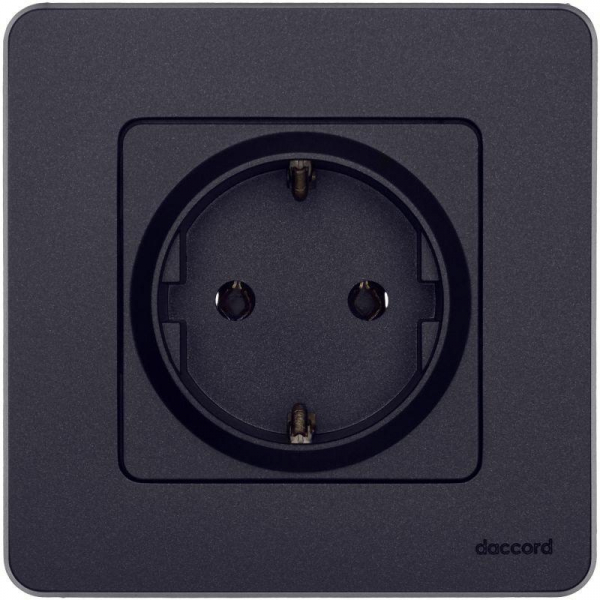 Розетка 1-м СП Inspiria 16А IP20 250В 2P+E немецк. стандарт механизм антрацит IEK 673723 ТехноИмпульс