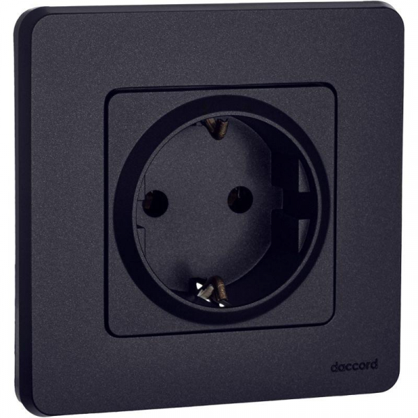 Розетка 1-м СП Inspiria 16А IP20 250В 2P+E немецк. стандарт механизм антрацит IEK 673723 ТехноИмпульс