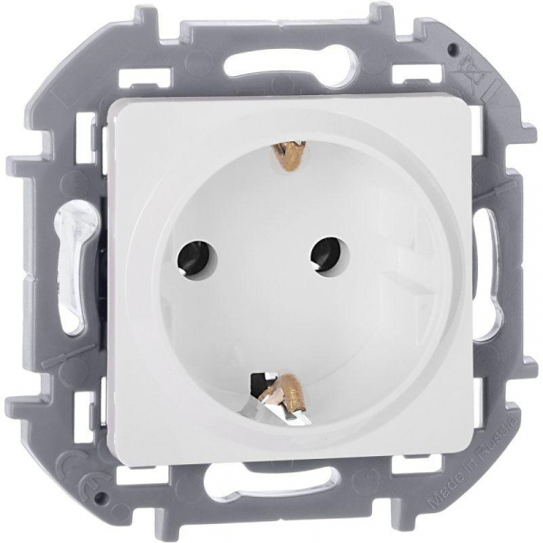 Розетка 1-м СП Inspiria 16А IP20 250В 2P+E немецк. стандарт механизм бел. IEK 673720 ТехноИмпульс