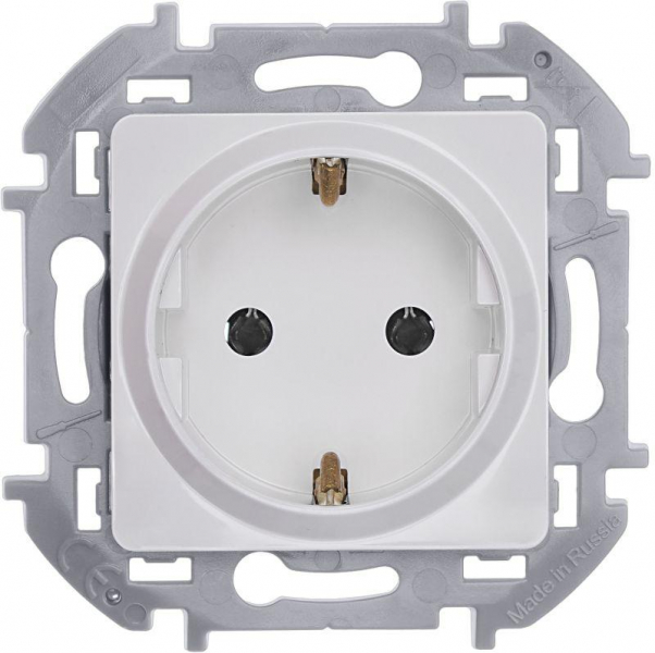 Розетка 1-м СП Inspiria 16А IP20 250В 2P+E немецк. стандарт механизм бел. IEK 673720 ТехноИмпульс
