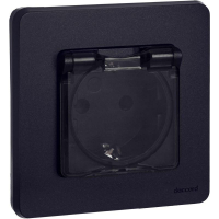 Розетка 1-м СП Inspiria 16А IP44 250В 2P+E защ. шторки с крышкой немецк. стандарт механизм антрацит IEK 673743 ТехноИмпульс