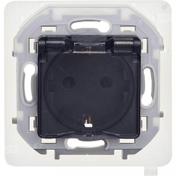 Розетка 1-м СП Inspiria 16А IP44 250В 2P+E защ. шторки с крышкой немецк. стандарт механизм антрацит IEK 673743 ТехноИмпульс