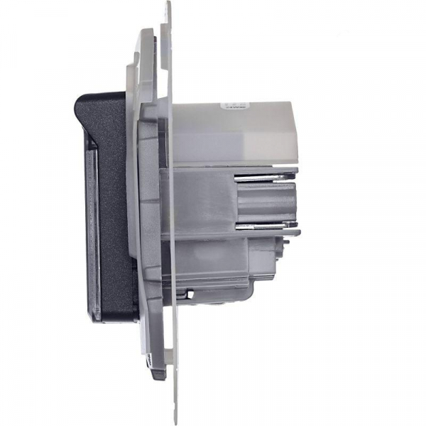 Розетка 1-м СП Inspiria 16А IP44 250В 2P+E защ. шторки с крышкой немецк. стандарт механизм антрацит IEK 673743 ТехноИмпульс