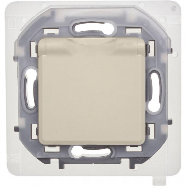 Розетка 1-м СП Inspiria 16А IP44 250В 2P+E защ. шторки с крышкой немецк. стандарт механизм сл. кость IEK 673741 ТехноИмпульс