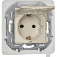 Розетка 1-м СП Inspiria 16А IP44 250В 2P+E защ. шторки с крышкой немецк. стандарт механизм сл. кость IEK 673741 ТехноИмпульс