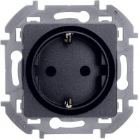 Розетка 1-м СП Inspiria 16А IP20 250В 2P+E защ. шторки немецк. стандарт механизм антрацит IEK 673733 ТехноИмпульс