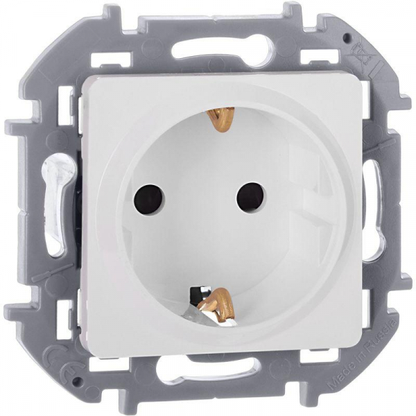 Розетка 1-м СП Inspiria 16А IP20 250В 2P+E защ. шторки немецк. стандарт механизм бел. IEK 673730 ТехноИмпульс