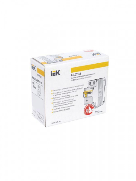 Выключатель автоматический дифференциального тока 2п (1P+N) C 40А 30мА тип A 6кА АВДТ-32 KARAT IEK MAD22-5-040-C-30 ТехноИмпульс